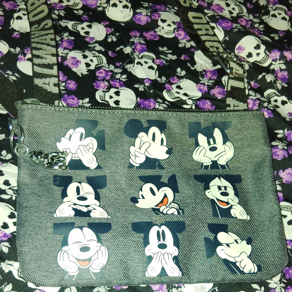 Disney Gray Mickey Mouse Expressions Bag